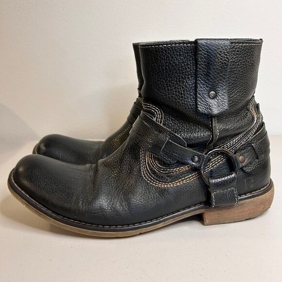 Roan by Bed Stu Men's Boot with Zip Size 11 Black Barcelona Rust - Picture 4 of 16